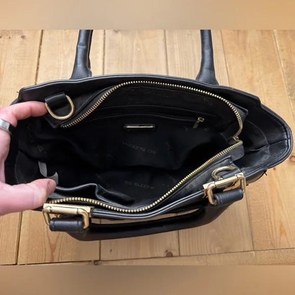 Big Buddha Black Handbag with Gold Accents - Picture 3 of 4